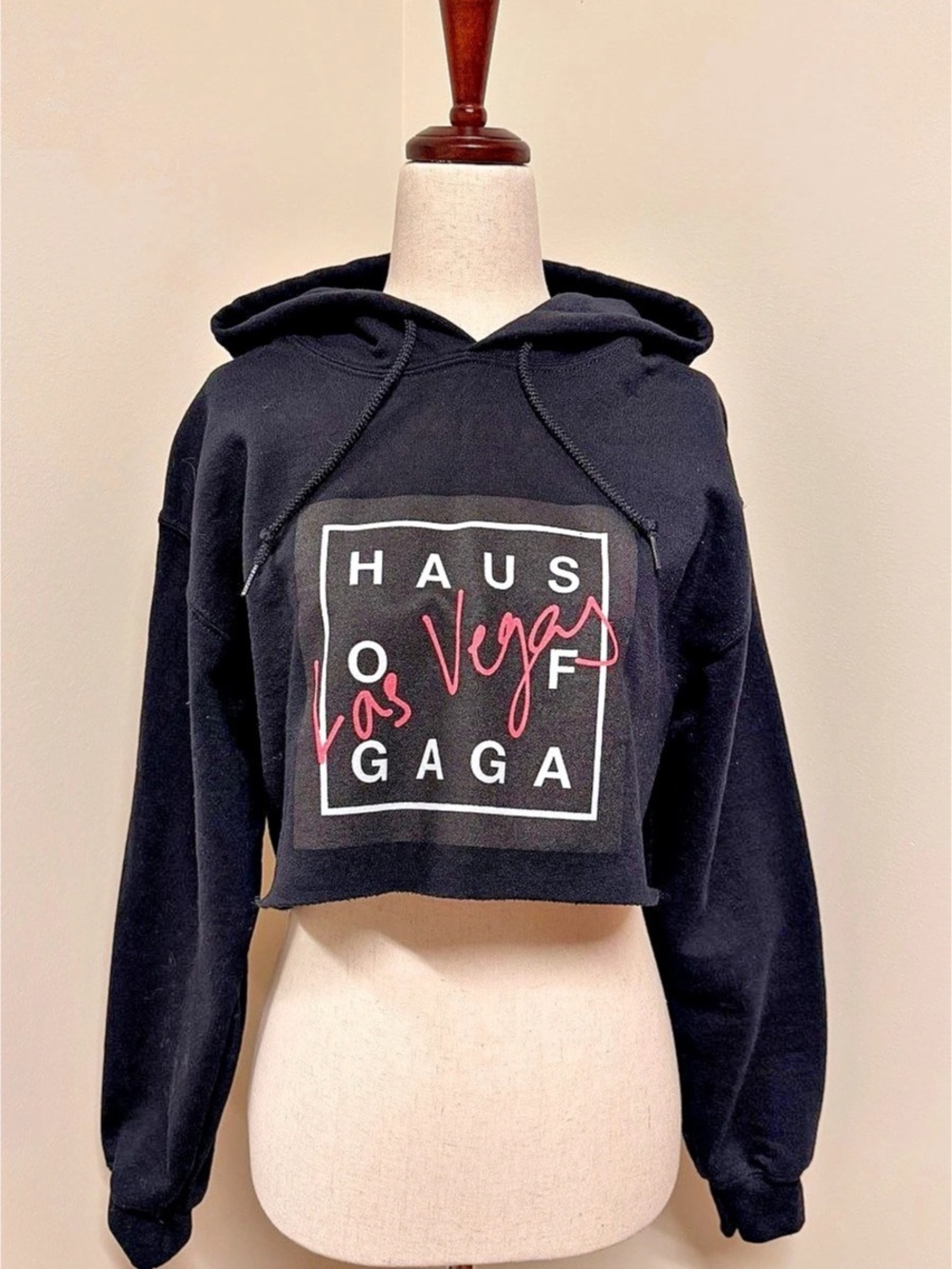 Haus of Gaga The Las Vegas Residency Cropped Hoodie Black & White Small